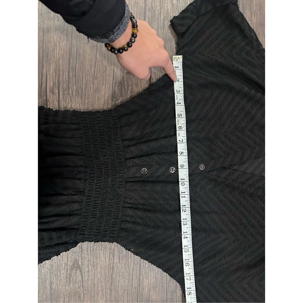 Zara Basic Short Sleeve Button Front Smocked Waist Shirt Dress Black Size XS NWT - Picture 14 of 14